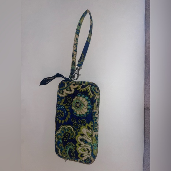Vera Bradley Wristlet Wallet green, white & blue floral - Picture 5 of 11